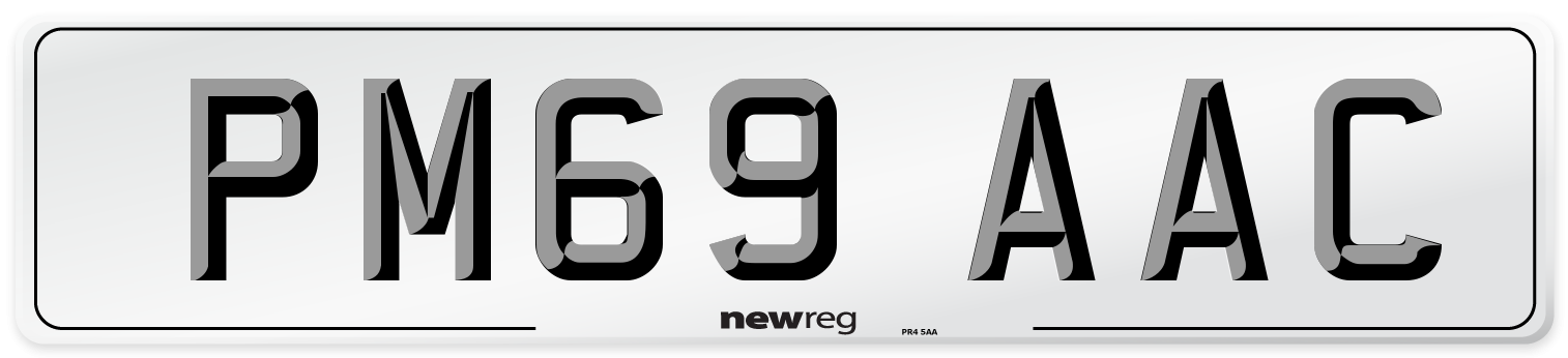 PM69 AAC Number Plate from New Reg